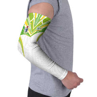 Custom Cook Islands Rugby Arm Sleeves Tatau Art Sport Style White Color LT03 - Polynesian Pride