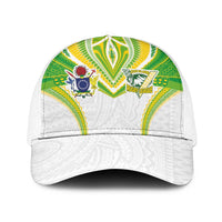 Cook Islands Rugby Baseball Net Cap Tatau Art Sport Style White Color LT03 One Size White White - Polynesian Pride