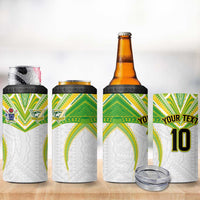 Custom Cook Islands Rugby 4 in 1 Can Cooler Tumbler Tatau Art Sport Style White Color