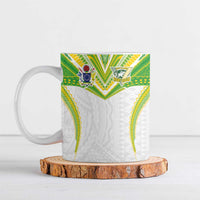 Custom Cook Islands Rugby Ceramic Mug Tatau Art Sport Style White Color LT03 White - Polynesian Pride