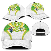 Cook Islands Rugby Classic Cap Tatau Art Sport Style White Color LT03 - Polynesian Pride