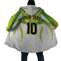 Custom Cook Islands Rugby Cloak Tatau Art Sport Style White Color LT03 - Polynesian Pride
