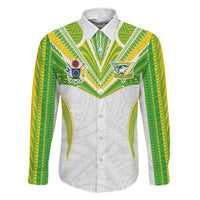 Custom Cook Islands Rugby Family Matching Summer Maxi Dress and Hawaiian Shirt Tatau Art Sport Style White Color