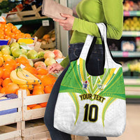 Custom Cook Islands Rugby Grocery Bag Tatau Art Sport Style White Color LT03 - Polynesian Pride