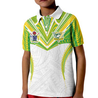 Custom Cook Islands Rugby Kid Polo Shirt Tatau Art Sport Style White Color LT03 Kid White - Polynesian Pride