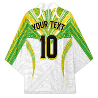 Custom Cook Islands Rugby Kimono Tatau Art Sport Style White Color LT03 - Polynesian Pride