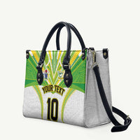 Custom Cook Islands Rugby Leather Bag Tatau Art Sport Style White Color LT03 White - Polynesian Pride