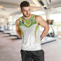 Custom Cook Islands Rugby Men Tank Top Tatau Art Sport Style White Color LT03 White - Polynesian Pride