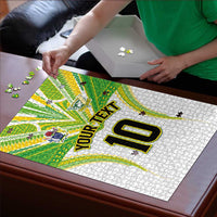 Custom Cook Islands Rugby Puzzle Tatau Art Sport Style White Color LT03 - Polynesian Pride