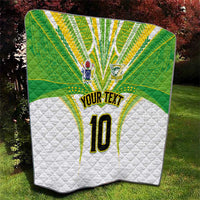 Custom Cook Islands Rugby Quilt Tatau Art Sport Style White Color LT03 - Polynesian Pride
