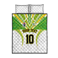 Custom Cook Islands Rugby Quilt Bed Set Tatau Art Sport Style White Color LT03 - Polynesian Pride