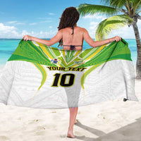Custom Cook Islands Rugby Sarong Tatau Art Sport Style White Color LT03 - Polynesian Pride