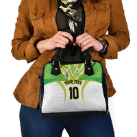 Custom Cook Islands Rugby Shoulder Handbag Tatau Art Sport Style White Color LT03 - Polynesian Pride