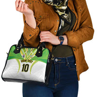 Custom Cook Islands Rugby Shoulder Handbag Tatau Art Sport Style White Color LT03 - Polynesian Pride