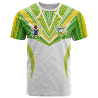 Custom Cook Islands Rugby T Shirt Tatau Art Sport Style White Color LT03 White - Polynesian Pride