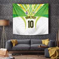Custom Cook Islands Rugby Tapestry Tatau Art Sport Style White Color LT03 White - Polynesian Pride