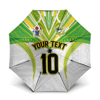 Custom Cook Islands Rugby Umbrella Tatau Art Sport Style White Color LT03 One Size Folded 11.42 inch Opened Diameter 37.4 inch White - Polynesian Pride