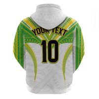 Custom Cook Islands Rugby Zip Hoodie Tatau Art Sport Style White Color LT03 - Polynesian Pride