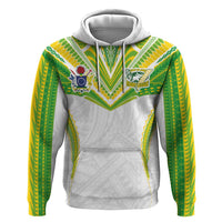 Custom Cook Islands Rugby Zip Hoodie Tatau Art Sport Style White Color LT03 Pullover Hoodie White - Polynesian Pride