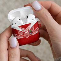 Tonga Rugby AirPods Case Ngatu Motifs and Pacific Patterns LT03 - Polynesian Pride