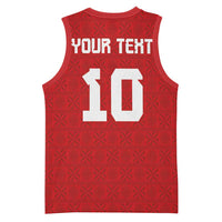 Custom Tonga Rugby Basketball Jersey Ngatu Motifs and Pacific Patterns LT03 - Polynesian Pride