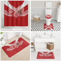 Tonga Rugby Bathroom Set Ngatu Motifs and Pacific Patterns LT03 - Polynesian Pride