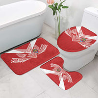 Tonga Rugby Bathroom Set Ngatu Motifs and Pacific Patterns LT03 - Polynesian Pride