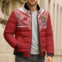 Custom Tonga Rugby Bomber Puffer Jacket Ngatu Motifs and Pacific Patterns LT03 - Polynesian Pride