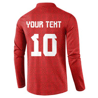 Custom Tonga Rugby Button Sweatshirt Ngatu Motifs and Pacific Patterns LT03 - Polynesian Pride