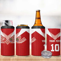 Custom Tonga Rugby 4 in 1 Can Cooler Tumbler Ngatu Motifs and Pacific Patterns LT03 - Polynesian Pride