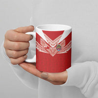 Custom Tonga Rugby Ceramic Mug Ngatu Motifs and Pacific Patterns LT03 - Polynesian Pride
