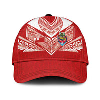 Tonga Rugby Classic Cap Ngatu Motifs and Pacific Patterns LT03 Universal Fit Red - Polynesian Pride