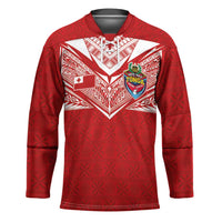 Custom Tonga Rugby Hockey Jersey Ngatu Motifs and Pacific Patterns LT03 Unisex Red - Polynesian Pride