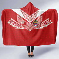 Tonga Rugby Hooded Blanket Ngatu Motifs and Pacific Patterns LT03 One Size Red - Polynesian Pride