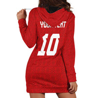 Custom Tonga Rugby Hoodie Dress Ngatu Motifs and Pacific Patterns LT03 - Polynesian Pride