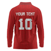 Custom Tonga Rugby Long Sleeve Polo Shirt Ngatu Motifs and Pacific Patterns LT03 - Polynesian Pride