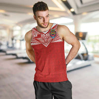 Custom Tonga Rugby Men Tank Top Ngatu Motifs and Pacific Patterns LT03 Red - Polynesian Pride