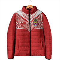 Custom Tonga Rugby Padded Jacket Ngatu Motifs and Pacific Patterns LT03 - Polynesian Pride