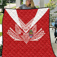 Tonga Rugby Quilt Ngatu Motifs and Pacific Patterns LT03 Red - Polynesian Pride