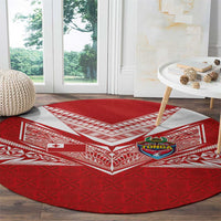 Tonga Rugby Round Carpet Ngatu Motifs and Pacific Patterns LT03 - Polynesian Pride