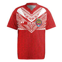 Custom Tonga Rugby Rugby Jersey Ngatu Motifs and Pacific Patterns LT03 Red - Polynesian Pride