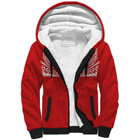 Custom Tonga Rugby Sherpa Hoodie Ngatu Motifs and Pacific Patterns LT03 Unisex Red - Polynesian Pride