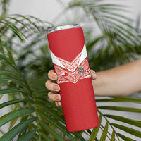Custom Tonga Rugby Skinny Tumbler Ngatu Motifs and Pacific Patterns LT03 - Polynesian Pride