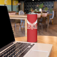 Custom Tonga Rugby Skinny Tumbler Ngatu Motifs and Pacific Patterns LT03 - Polynesian Pride