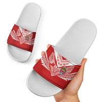 Tonga Rugby Slide Sandals Ngatu Motifs and Pacific Patterns LT03 - Polynesian Pride