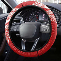 Tonga Rugby Steering Wheel Cover Ngatu Motifs and Pacific Patterns LT03 - Polynesian Pride