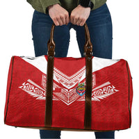 Tonga Rugby Travel Bag Ngatu Motifs and Pacific Patterns LT03 Red - Polynesian Pride