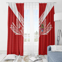 Tonga Rugby Window Curtain Ngatu Motifs and Pacific Patterns LT03 - Polynesian Pride