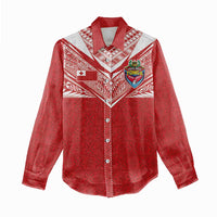 Custom Tonga Rugby Women Casual Shirt Ngatu Motifs and Pacific Patterns LT03 - Polynesian Pride