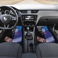 Samoa and Aotearoa Together Car Mats Tatau Art Tattoos-Taniko and Maori with Fern LT03 Set 2pcs - Front Black - Polynesian Pride